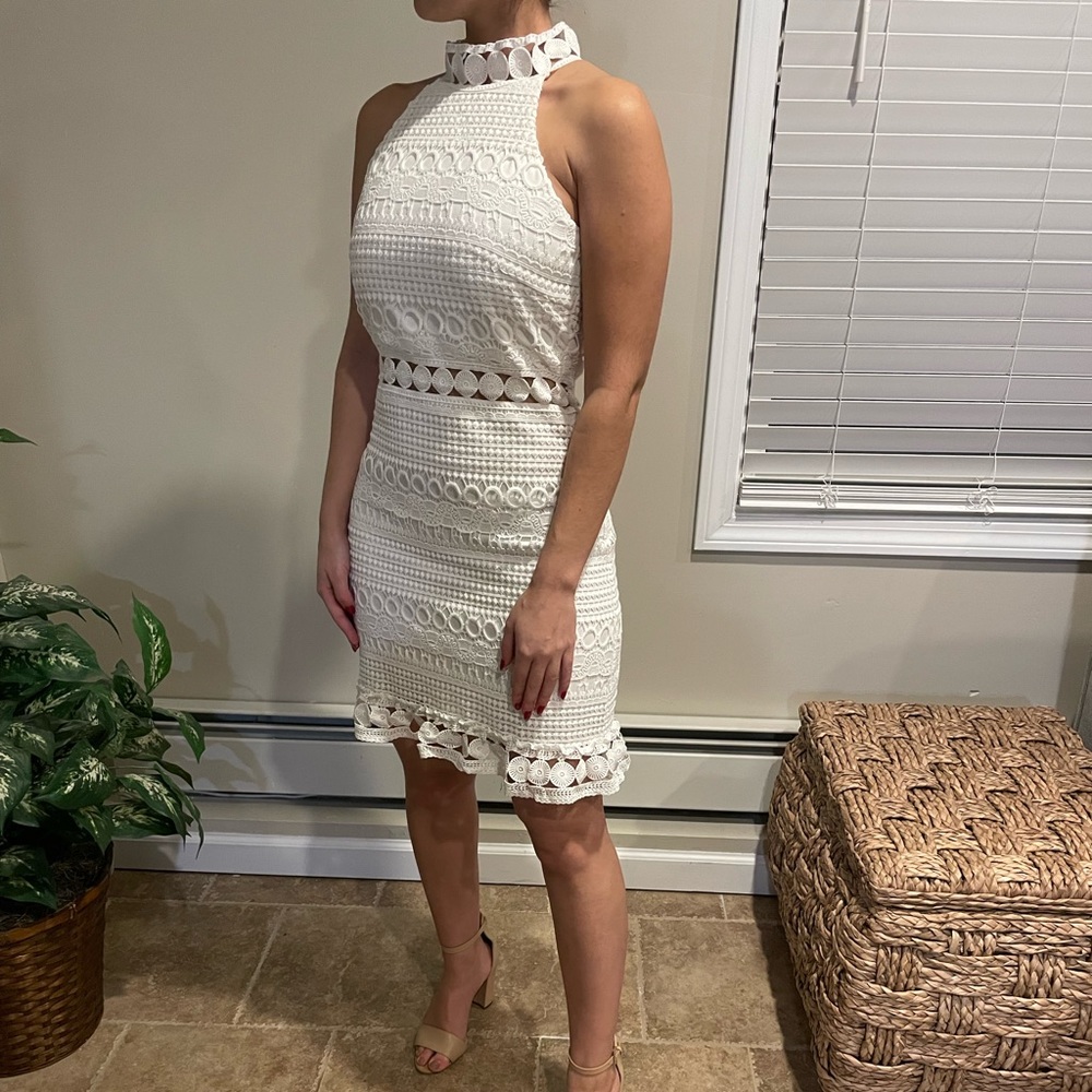 Xenia boutique high neck lace dress